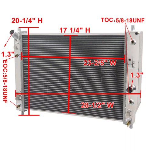Radiador de aluminio de 3 filas para Chevy Corvette C6 2005-2013 6,0 L 6,2 L 7,0 L V8 - Imagen 1 de 10