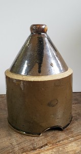 Antique Chicken Feeder Bird Waterer Stoneware Crock 3 American