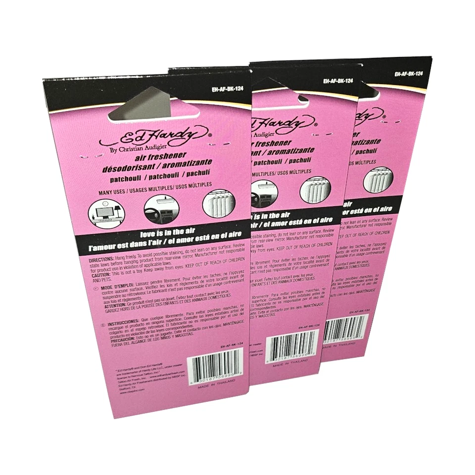ED HARDY Lote de 3 Ambientadores Perfumados con Pachulí para Coche o Hogar Foto 2 de 4