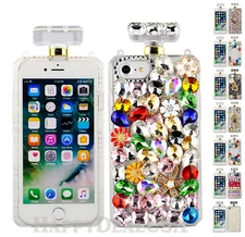 For Apple iPhone 7 | 8 | SE (2020)  - Perfume Bottle Cover Case Rhinestone Strap