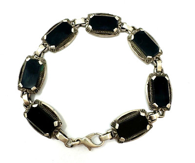 Schönes Vintage Onyx Armband 925 Sterlingsilber 26 Gramm Art.-Nr:1144