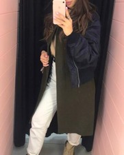 Sacai Navy & Khaki Bomber Jacket Suit Coat Size 2