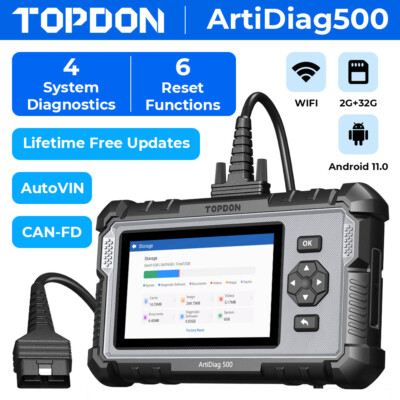 TOPDON ArtiDiag500 OBD2 Scanner Engine ABS SRS Code Reader Car Diagnostic Scan