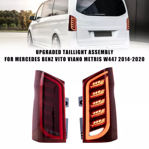 Pair LED Tail Lights Brake Lamps For Mercedes Benz VITO Viano Metris W447 14-22 - Picture 16 of 18
