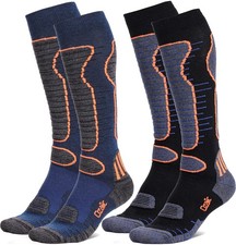 Merino Wool Ski Socks Mens Womens 2 Pairs for Skiing, Snowboarding, Thermal K...