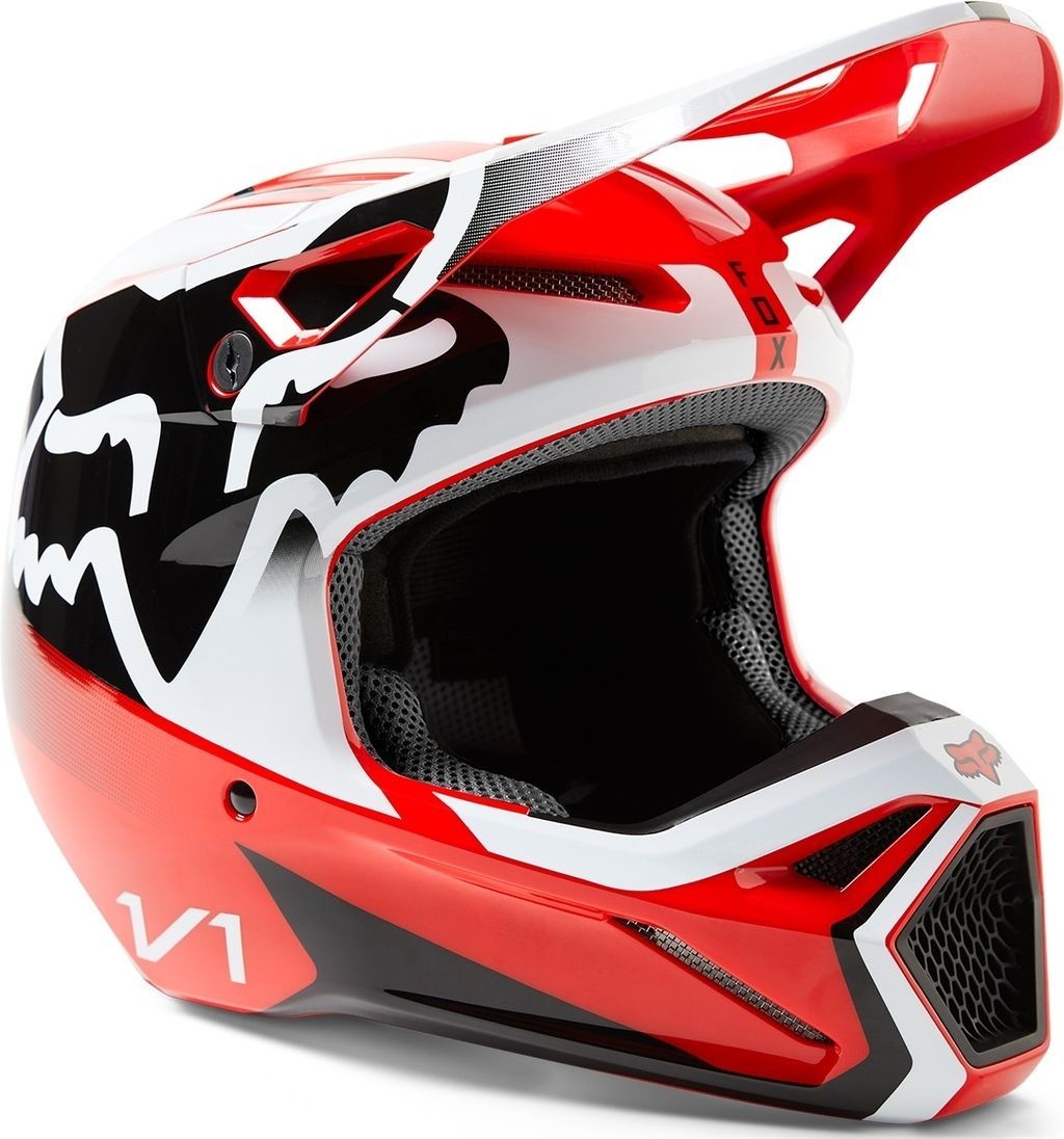 Fox Racing V1 Leed Flo Red Helmet XS 29657-110-XS MIPS MX Off-Road