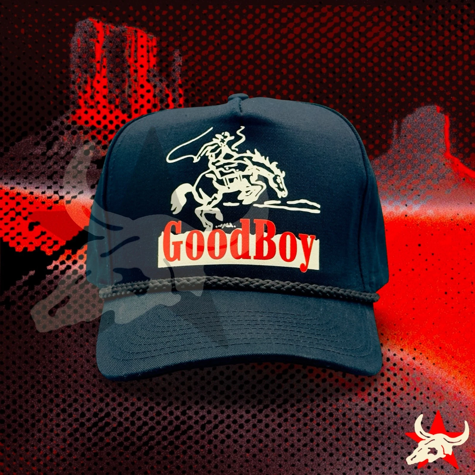 GoodBoy Hat Cowboy Country Western Retro Black SnapBack Rope Cap
Opens in a new window or tab