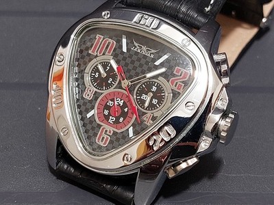Sport Chronograph Carbon - Jaragar Automatik Uhr mit Leder Armband