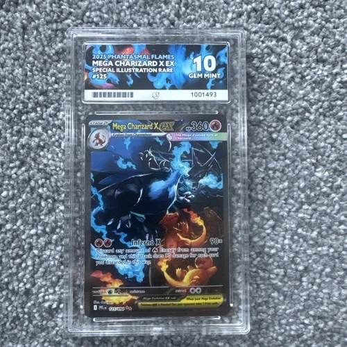 MEGA CHARIZARD X EX SIR 125/094 ACE 10 - PERFECT SUBGRADES