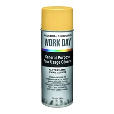 KRYLON INDUSTRIAL  Spray Paint,VT Alkyd,Yellow,10 oz 207EM4 PK 12