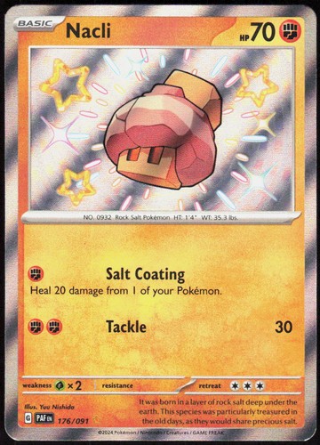 Nacli 176/091 Holofoil Shiny Rare SV: Paldean Fates NM Pokemon