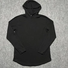 BYLT Hoodie Mens Medium Black Gray Lightweight Performance Drop-Cut Long Sleeve