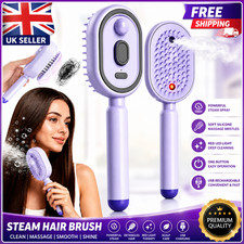 Steam Hair Straightening Brush Electric Anti Frizz Detangling Styling Comb UK