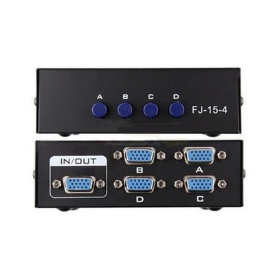 4-port VGA Video &Audio Switch Switcher Box Selector 4 in 1 out PC   Share #bv