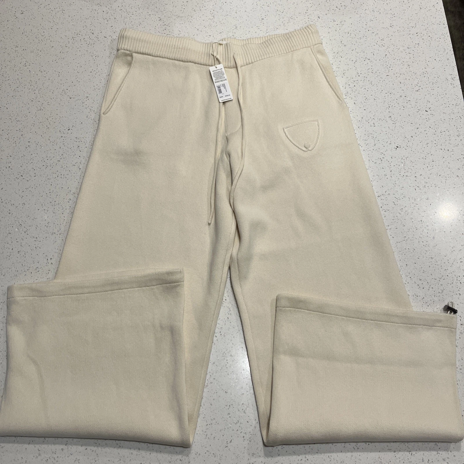 Hudson Collection 8/2 Joggers Loose Fit Mens L Waves Cream NWT Cashmere
