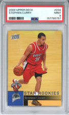 PSA 9 STEPHEN CURRY 2009 UPPER DECK #234 ROOKIE CARD RC MINT STEPH WARRIORS. rookie card picture