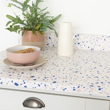 d-c-fix Kitchen Worktop Wrap 67.5cm x 3m Terrazzo Blue Self-adhesive Vinyl Film