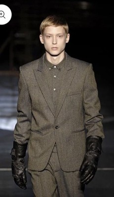Raf Simons AW 2008 Metallic Tweed Anzug 40 35w Runway Archive Grey