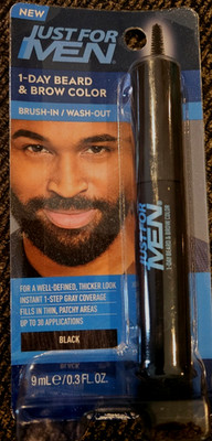 Just for Men 1-Day Beard & Brow Color Temporary Brush In Dye Black