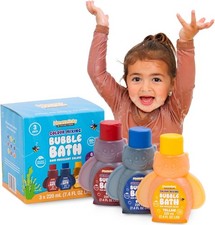 Kids Bubble Bath 3 Pk Blue, Red, Yellow : Non-Toxic, Plant Based, Non Irrita...