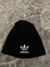 Adidas Black With White Writing Unisex Embroidered Beanie