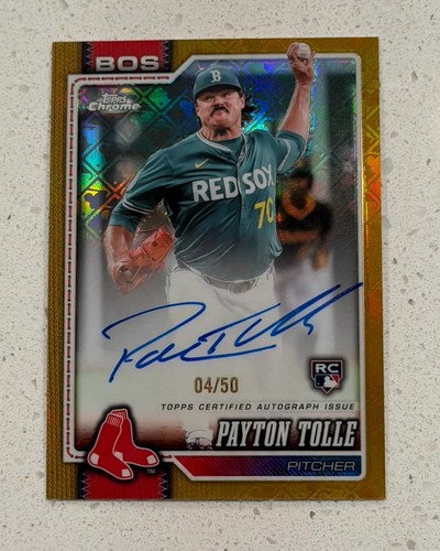 2026 Topps Chrome Payton Tolle Auto /50 Gold Logofractor Red Sox RA-PT Rookie RC