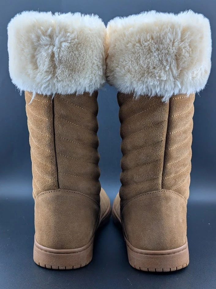 New Style & Co. Mujeres Talla 8M Botas Acolchadas Cuero Superior Castaño con Piel Sintética Foto 4 de 4