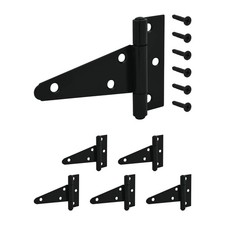 Nuk3y T Strap Hinge Barn Shed Gate Cabinet Door Iron Rustproof 6 Pack 4 inch 