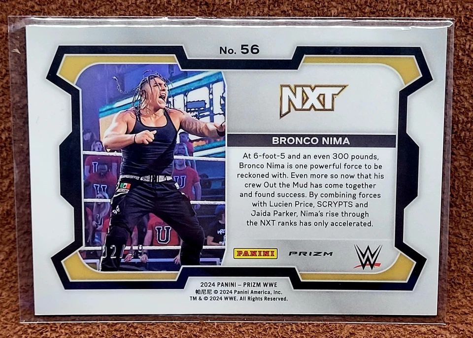 2024 Panini Prizm WWE Bronco Nima (RC) Rookie /49 WWE NXT #56 - Image 2 of 2