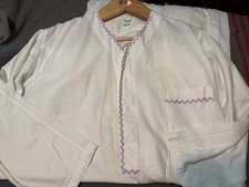 Antique Men's Edwardian Night Shirt tagged "SELECTO 17 BIG BELL 60 IN GOWN" sz48