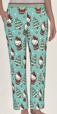 NEW Hello Kitty Holiday Images Women's Soft Plush Black Sleep Pant w/Pockets 2X