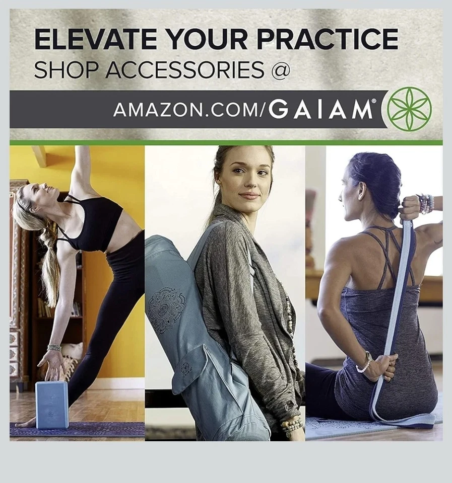 Gaiam Yoga Mat - Premium 5mm Solid Thick Non Slip Exercise & Fitness Mat for All - Image 4 of 4