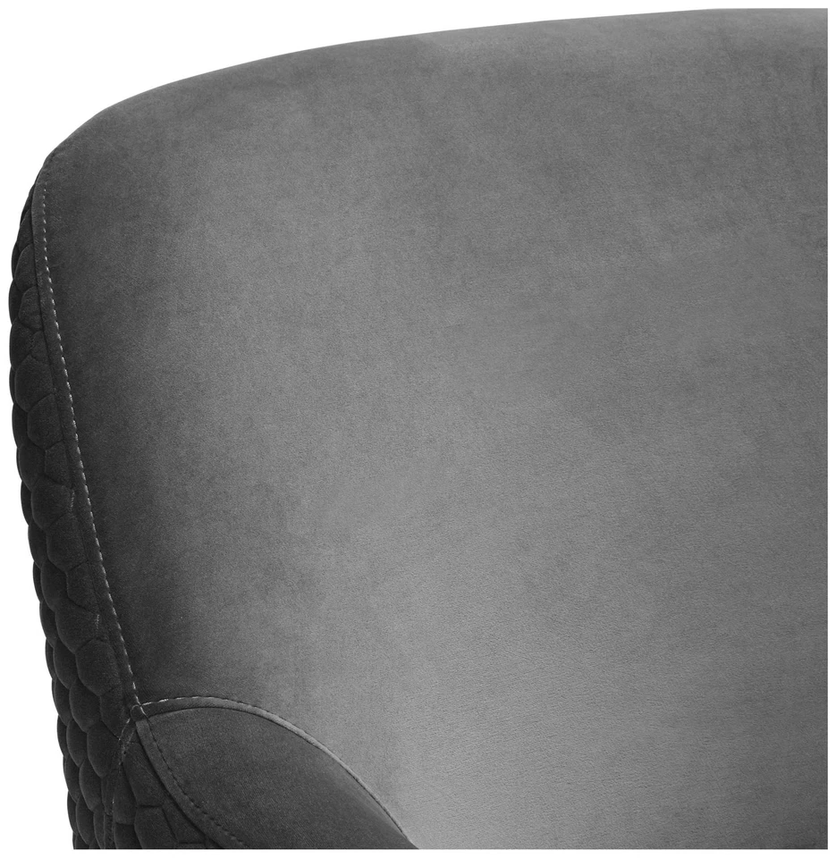 Silla giratoria Ames acolchada gris terciopelo Foto 3 de 4