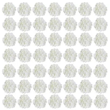 White Hydrangea Artificial Flowers Bulk, 60 Pcs Faux Hydrangea Flowers Heads,...