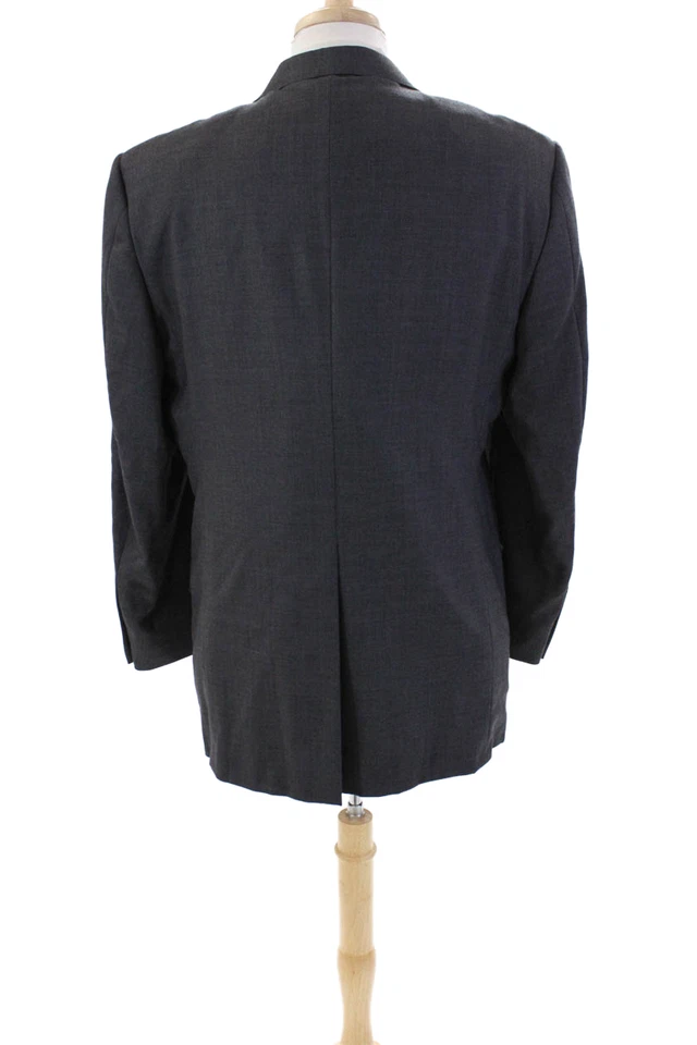 Traje Chaqueta Hickey Freeman Para Hombres Lana Estampado Manchado Dos Botones Gris Talla 42 Foto 4 de 4