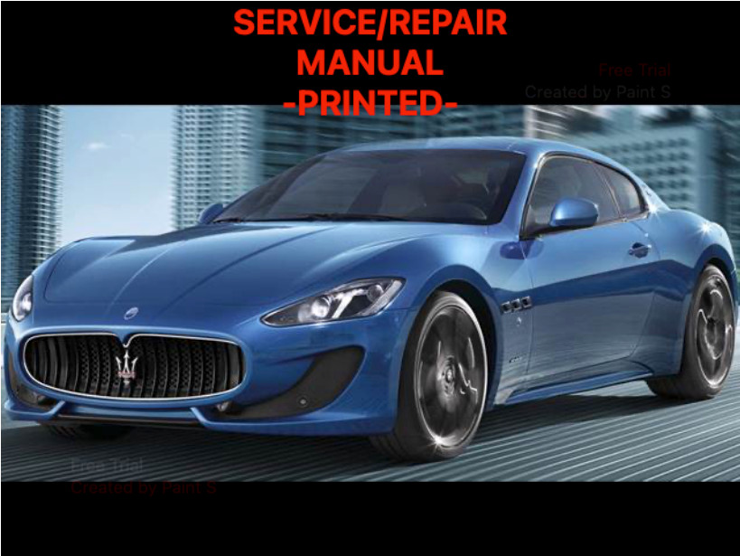 2014 Maserati GranTurismo Sport GT-S Service Repair Shop Manual 1900+Pgs PRINTED
