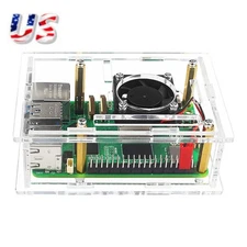 New Acrylic Clear Protective Case Box With Heat Cooling Fan for Raspberry Pi 5