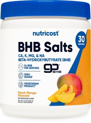 Nutricost BHB Salts Drink Mix (30 Servings, Peach Mango Flavored)