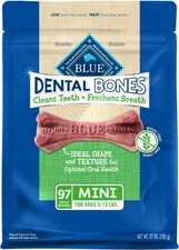 Dental Bones Mini Natural Dental Chew Dog Treats, (5-15 Lbs) 27-Oz