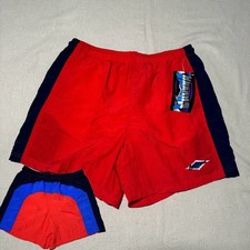 NWT Laguna Vintage Swim Shorts L 36-38 Trunks Pocket Logo Red Blue Black Preppy