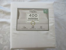 Hotel Signature Sateen King 400TC Egyptian Cotton Sheet Set White 6pc Wrinkle