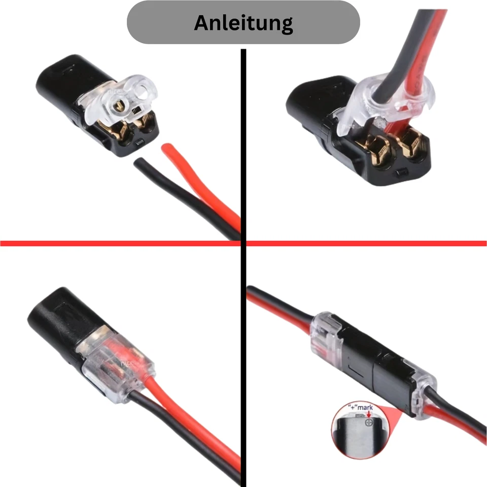 1-200x Steckverbindung 2 Polig Auto Stecker KFZ Kabel Steckverbinder Wasserdicht - Bild 4 von 4