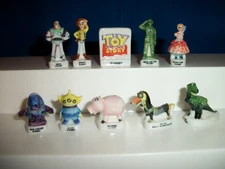 TOY STORY Set of 10 Mini French Porcelain FEVES Miniature Figurines DISNEY PIXAR