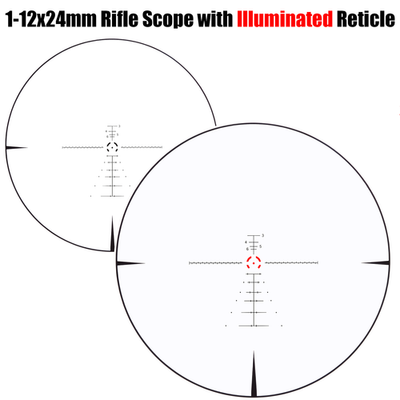 KiTOP 1-12x24mm SFP LPVO Rifle Scope with Illuminated Reticle and