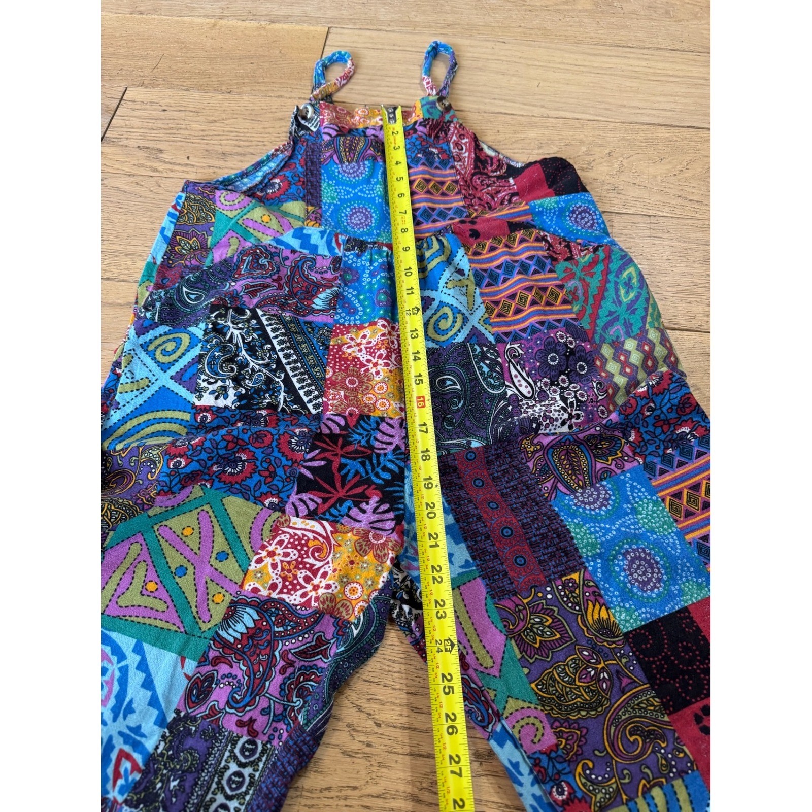 Boho Patchwork Romper Spaghetti Straps Bohemian H… - image 5