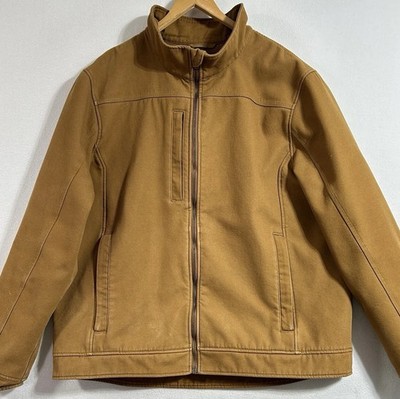 CornerStone Duck Cloth Work Jacket Brown XL Faded Chore Zip Up