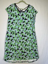 T by Talbot Sz XLPetite,sleeveless green floral tropical midi dress, pockets