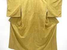 7844117: JAPANESE KIMONO / ANTIQUE KIMONO / SILK / TSUMUGI / WOVEN RAIN STRIPE