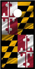 Maryland Flag ripples Cornhole Wrap Bag Toss Skin Decal Sticker Wraps
