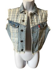 Vintage Western Denim Cowboy Denim Vest Button Down Lei Women's Size Small